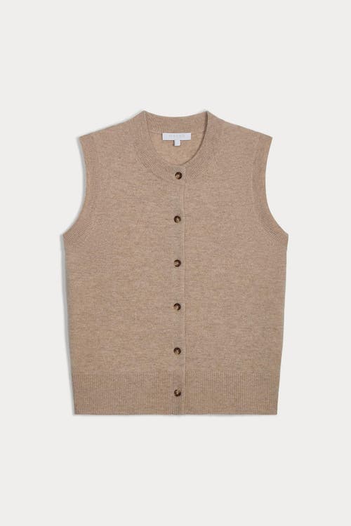 Naked Cashmere Emmaline Button-up Cashmere Sweater Vest In Brown