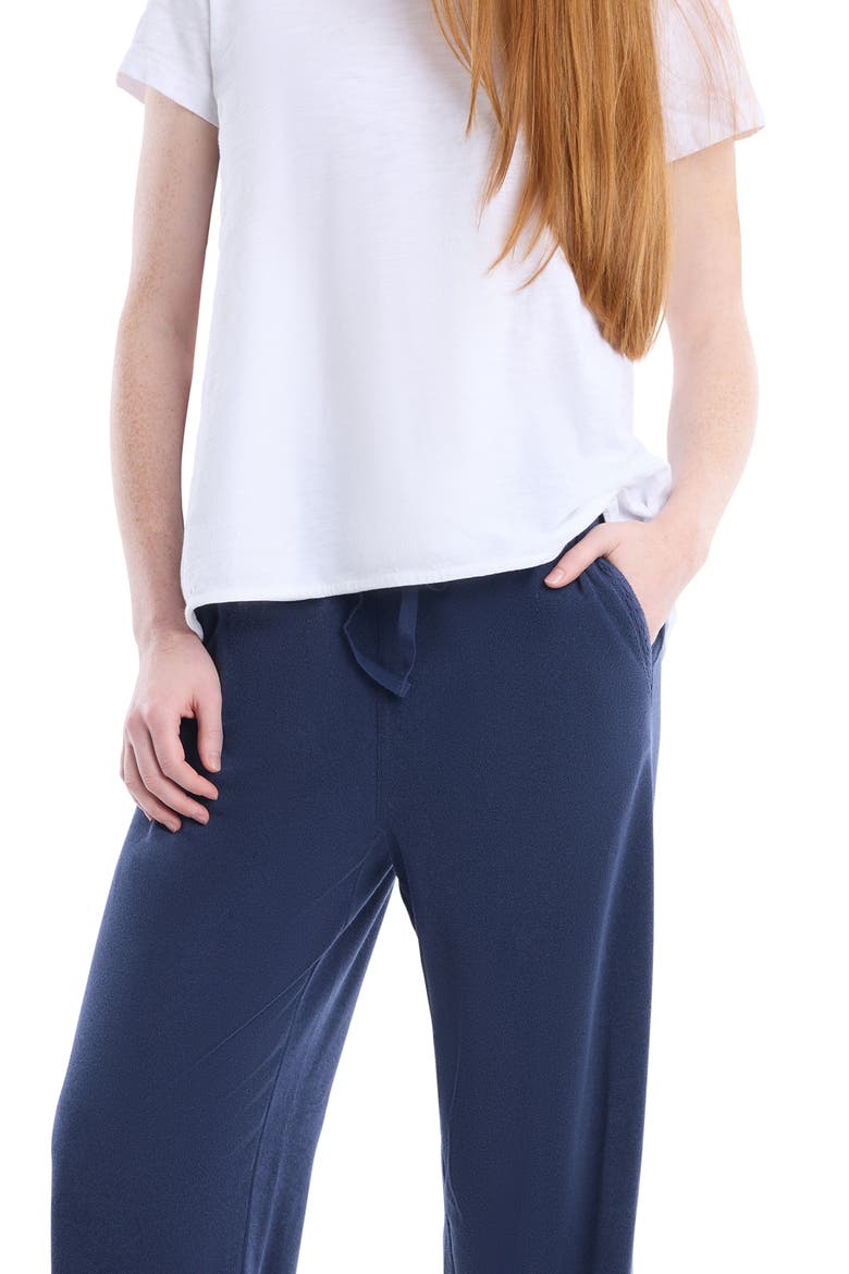 Crochet Trim Wide Leg Pant, Alternate, color, Naval Academy