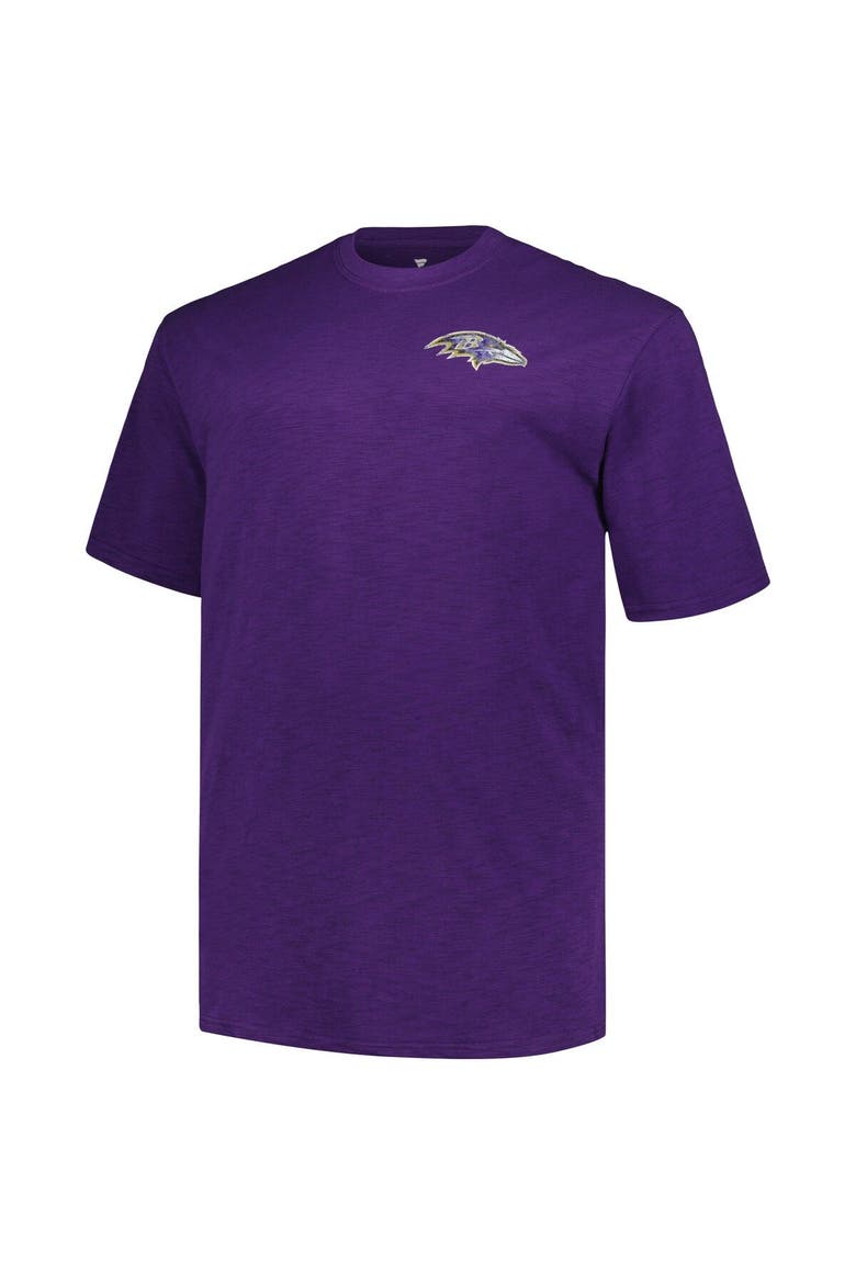 Men's Profile Purple Baltimore Ravens Big & Tall Two-Hit Throwback T-Shirt, Alternate, color, Purple