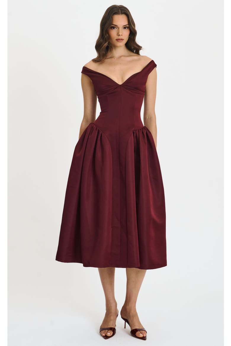 miss circle burgundy dress Waylynn Burnout Velvet Detail Mesh Backless Maxi Dress M / 6-8
