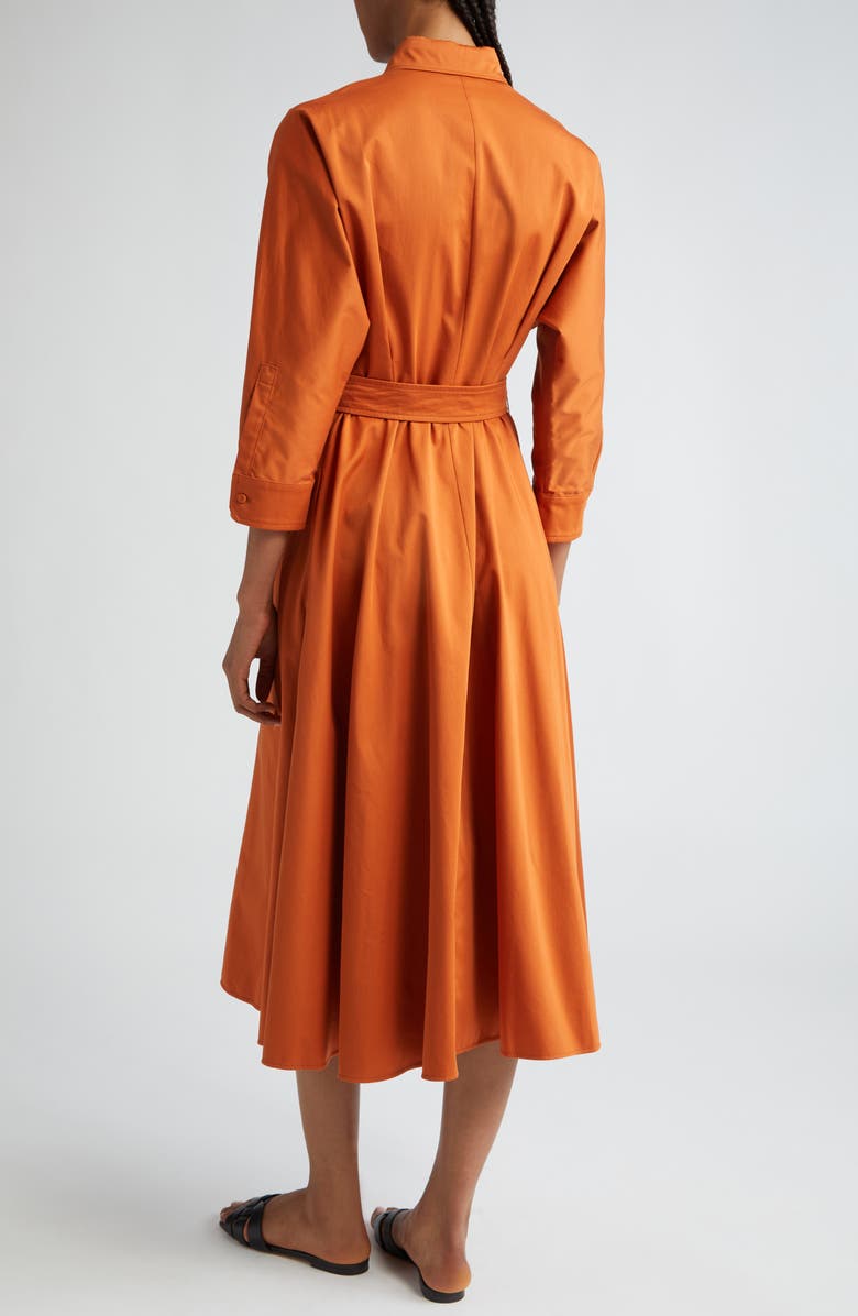 Max Mara Sibari Belt Pocket Detail Cotton Blend Shirtdress, Alternate, color,