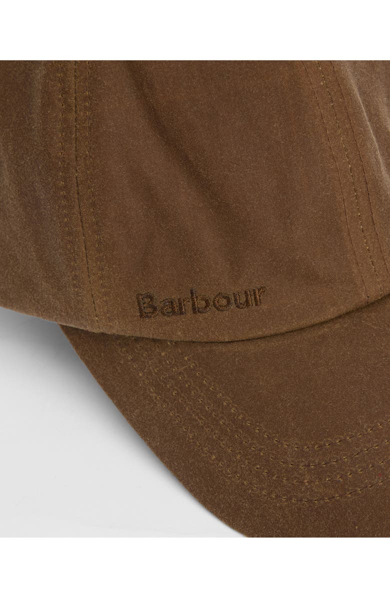 Barbour Adjustable 6-Panel Waxed Cotton Baseball Cap, Alternate, color, Tan