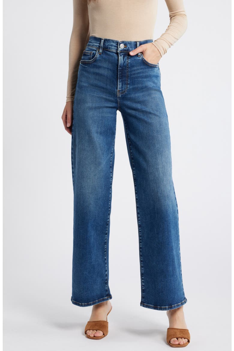 Le Slim Palazzo High Waist Wide Leg Jeans, Main, color, SKYWALK