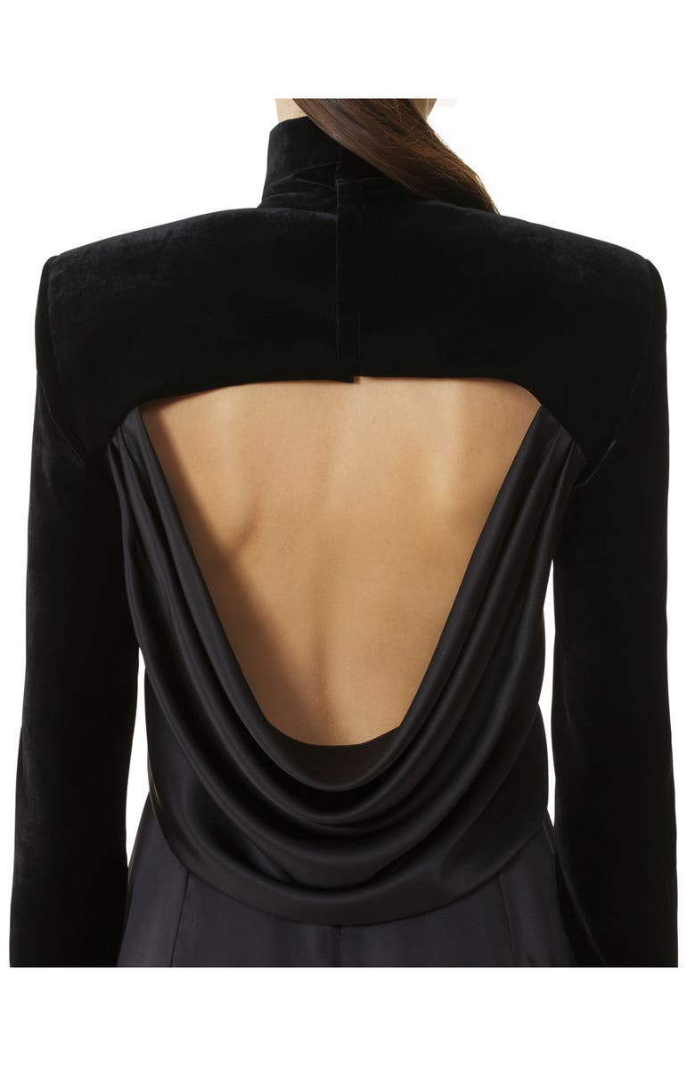 Lanvin Velvet Midi Dress, Alternate, color, Black