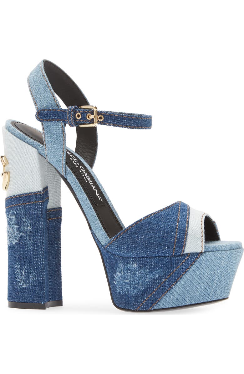 Dolce&Gabbana Keira Patchwork Platform Sandal, Alternate, color,