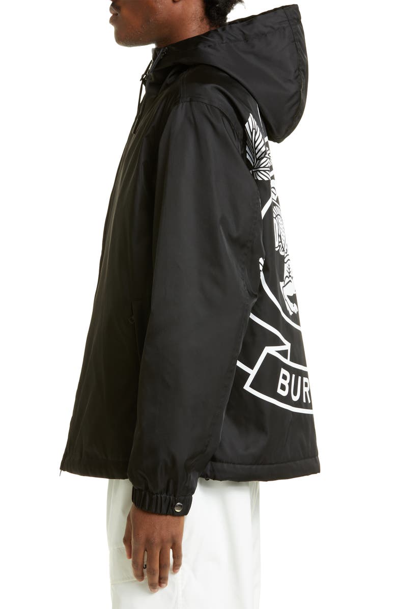 Burberry Stanford EKD Print Hooded Nylon Jacket, Alternate, color, 
