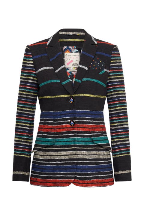 Striped Blazer With Printed Lining Degrade stripes - Design