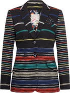 Maison Common Striped Blazer With Printed Lining Degrade stripes - Design