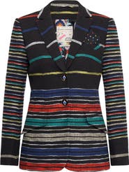 Maison Common Striped Blazer With Printed Lining Degrade stripes - Design