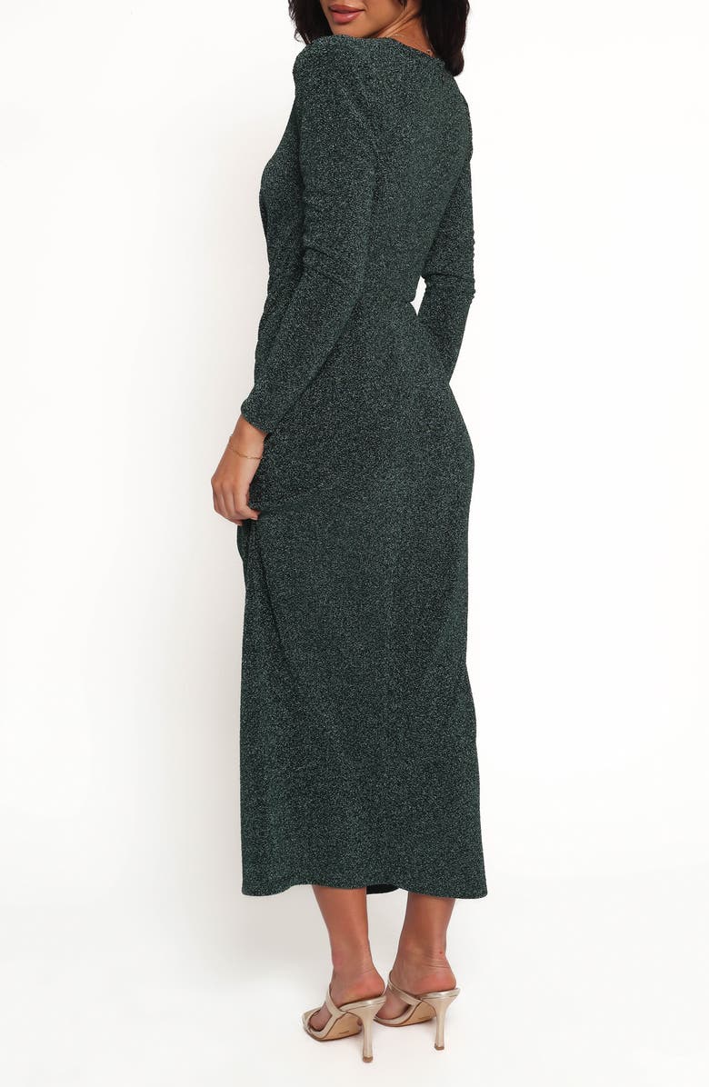 Petal & Pup Grayson Long Sleeve Ruched Maxi Dress, Alternate, color, Emerald