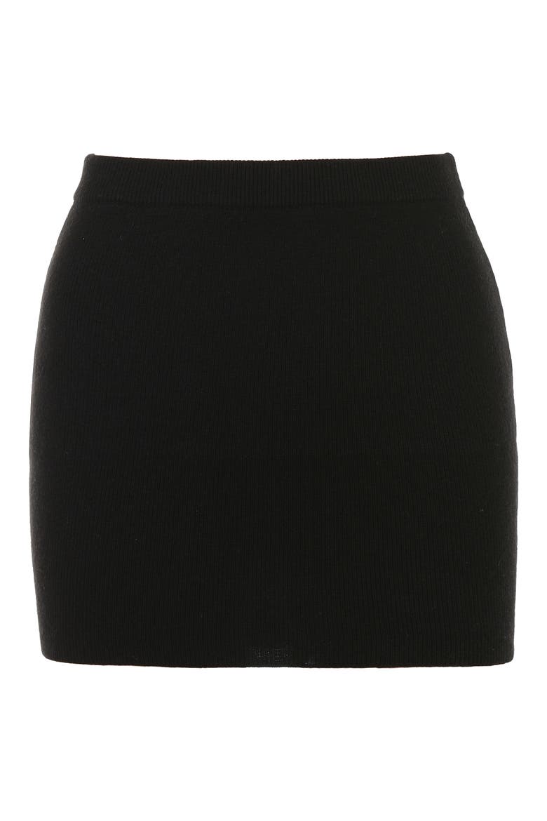 Avril Knit Miniskirt, Alternate, color, BLACK