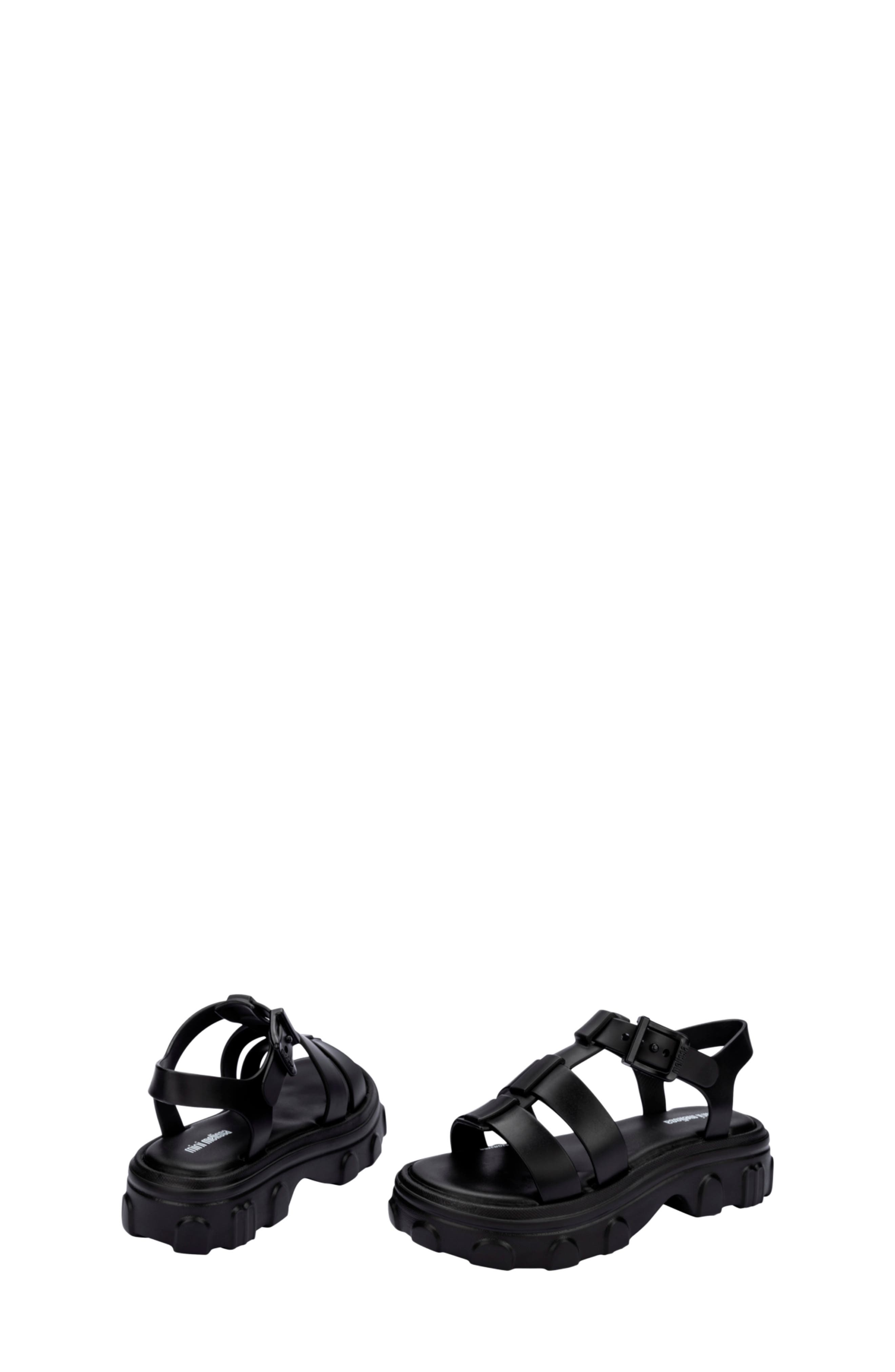 Mini Melissa Kids' Ella Platform Sandal, Alternate, color, Black