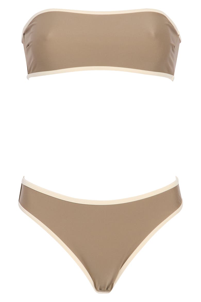 Bandeau Two-Piece Swimsuit, Alternate, color, TAUPE HAZE