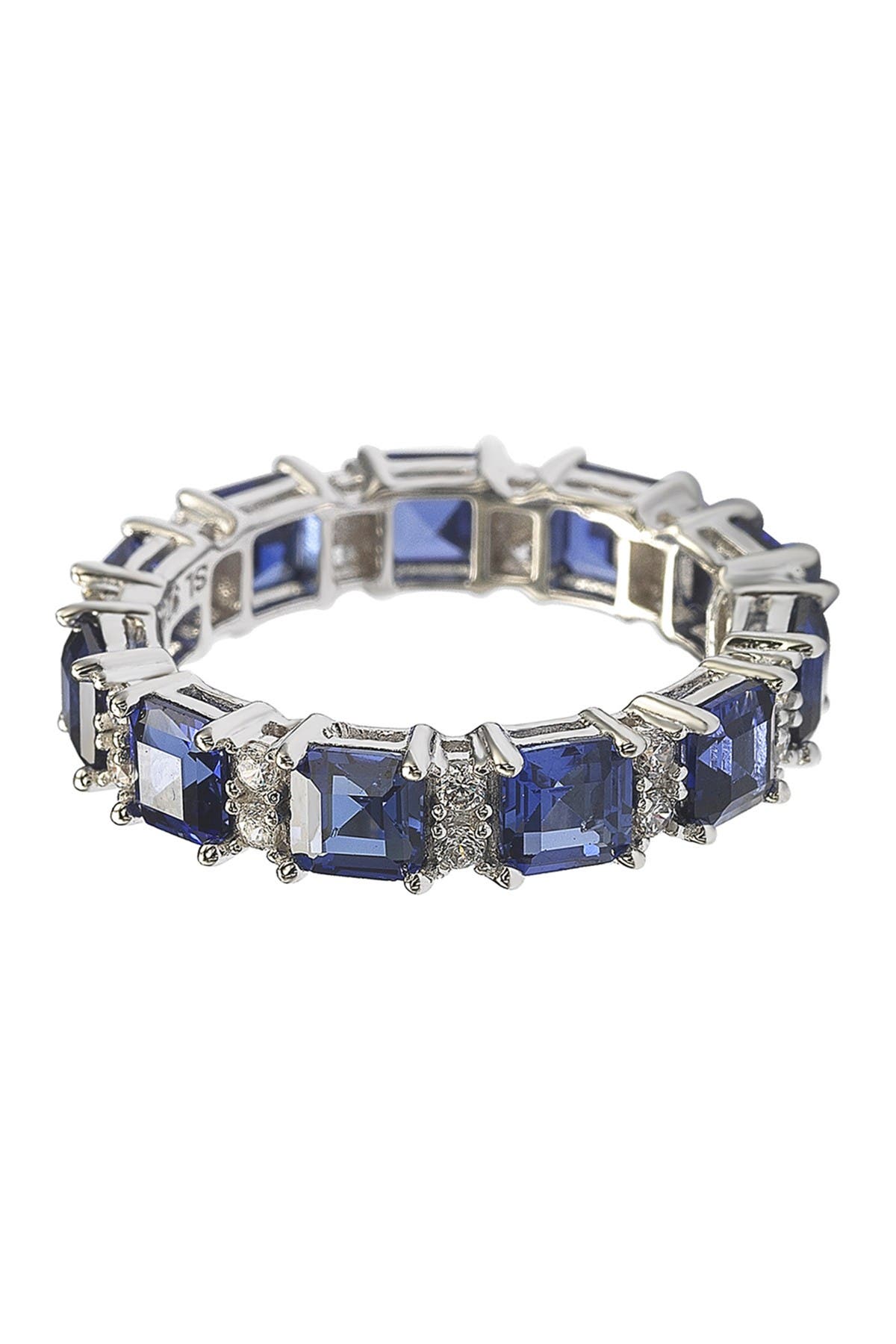 SUZY LEVIAN Sterling Silver Sapphire & Diamond Accent Eternity Band Ring