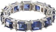 SUZY LEVIAN Sterling Silver Sapphire & Diamond Accent Eternity Band Ring