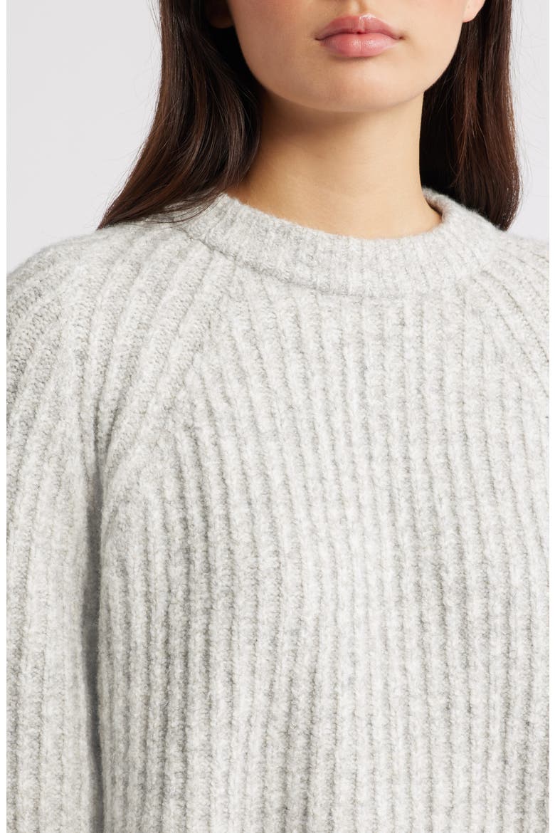Rib Cotton Blend Sweater, Alternate, color, HTHR DUSK GREY MARL