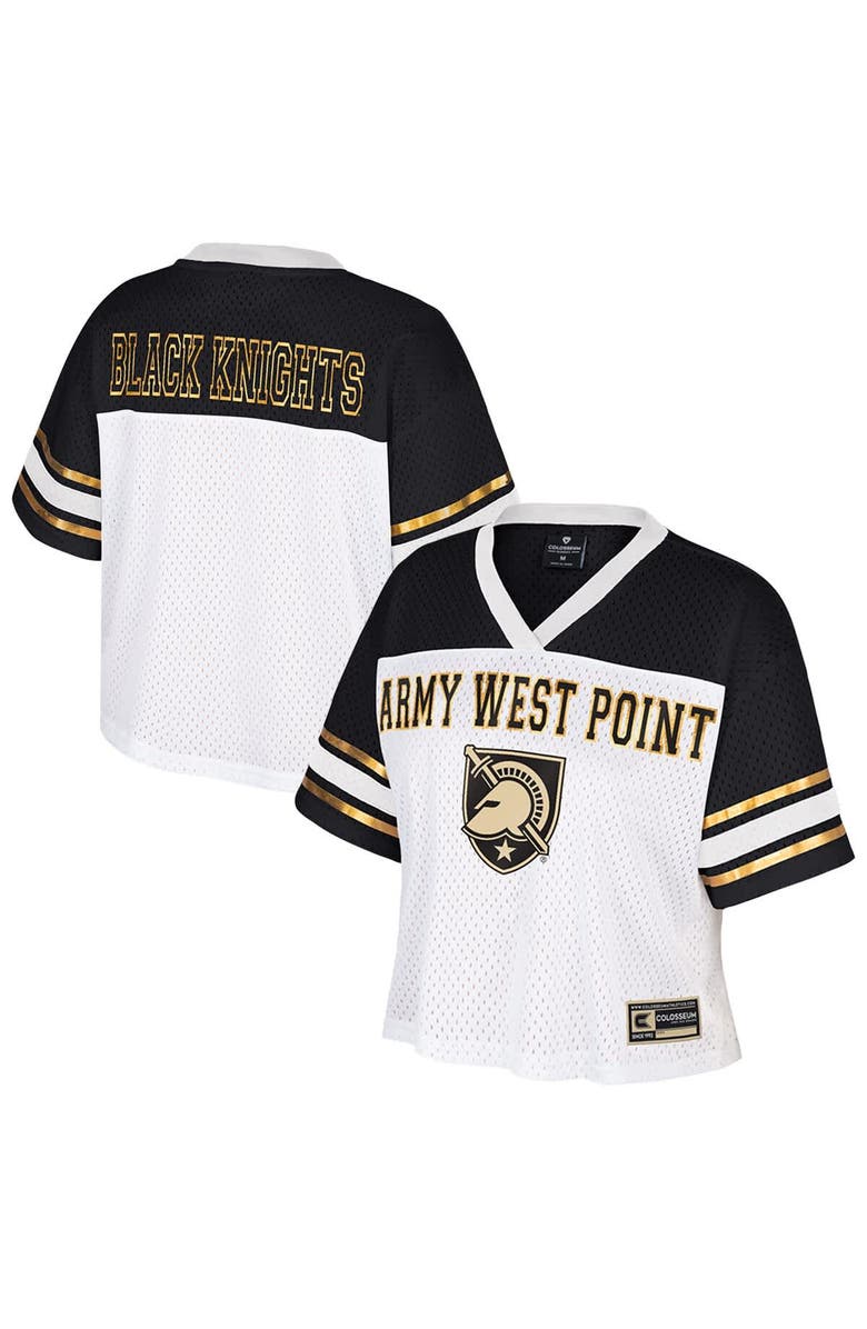 COLOSSEUM Women
s Colosseum  White Army Black Knights Treasure Cropped Football Jersey, Main, color, White