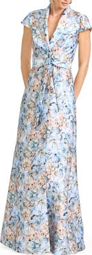 Sachin & Babi Etienne Floral Print Mikado Gown