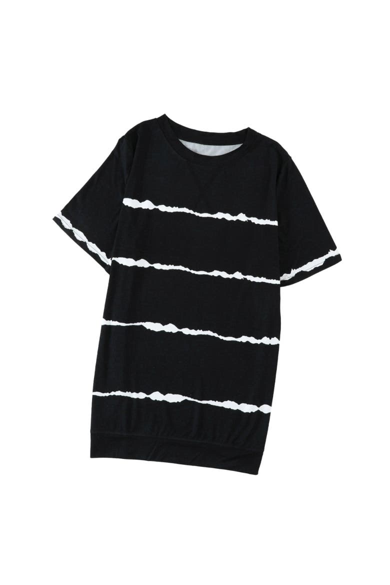 Tie-Dye Stripe Side-Slit Tunic Tee, Alternate, color, Midnight Black