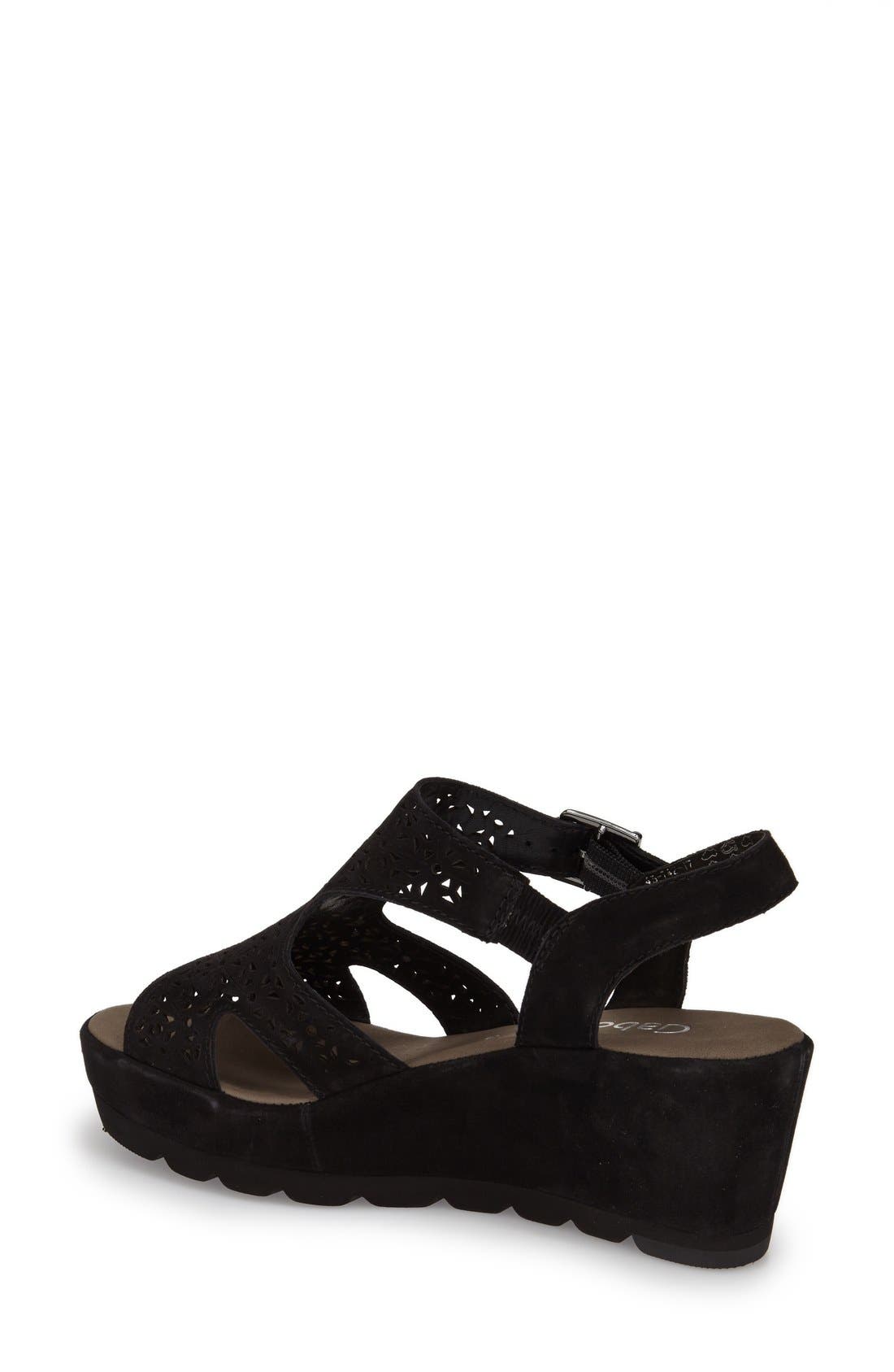 Gabor Perforated Wedge Sandal, Alternate, color, 