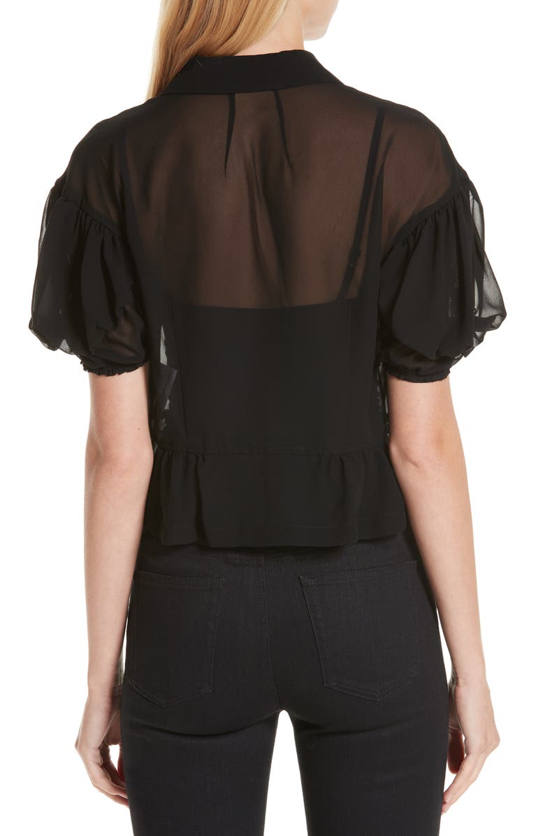 Comme des Garçons Sheer Georgette Blouse, Alternate, color,