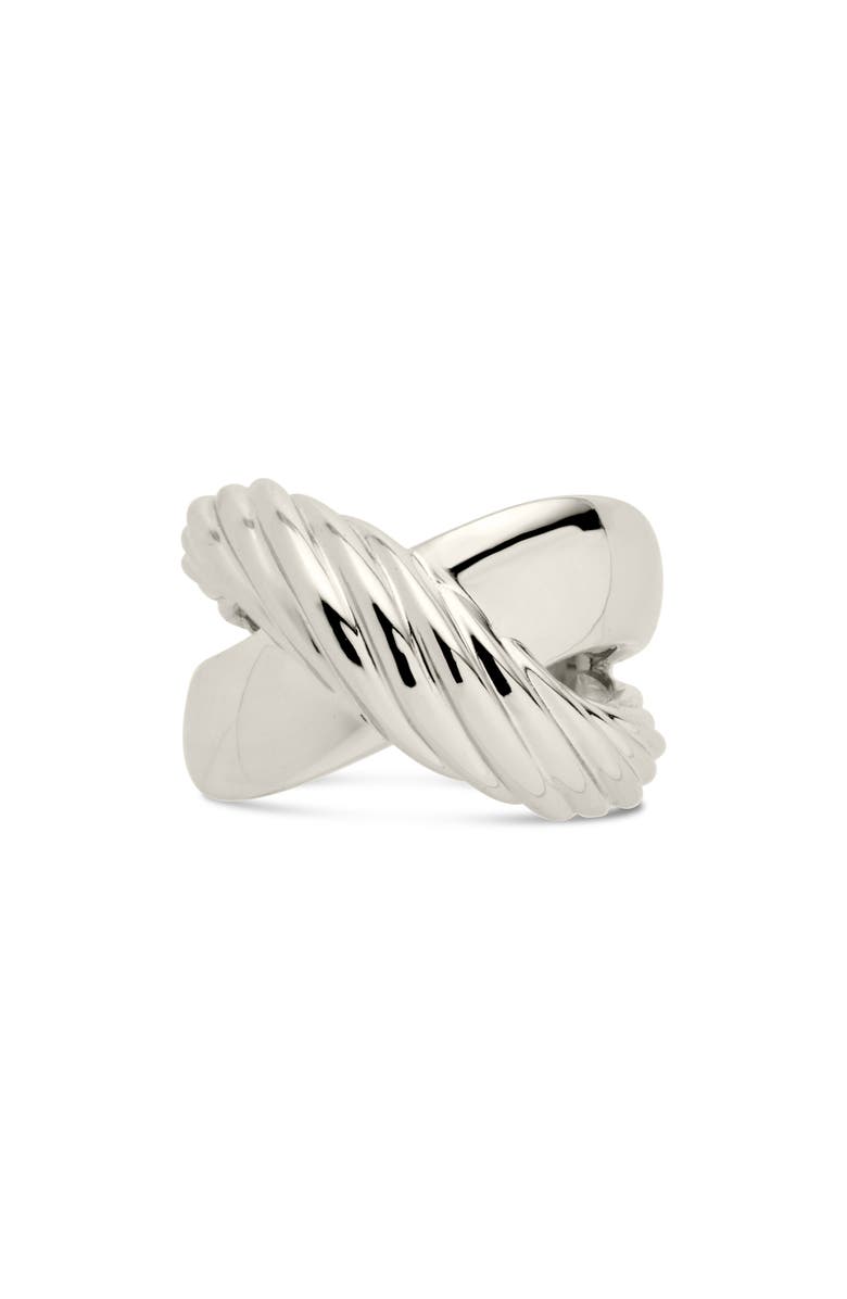 Sterling Forever Myra Crisscross Ring, Alternate, color, Silver