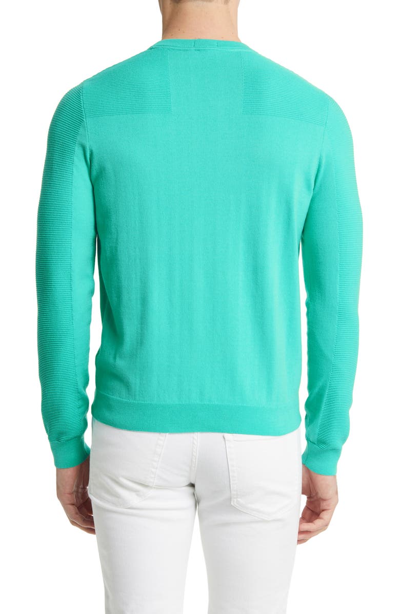 BOSS Romar Textureblock Crewneck Sweater, Alternate, color, Open Green