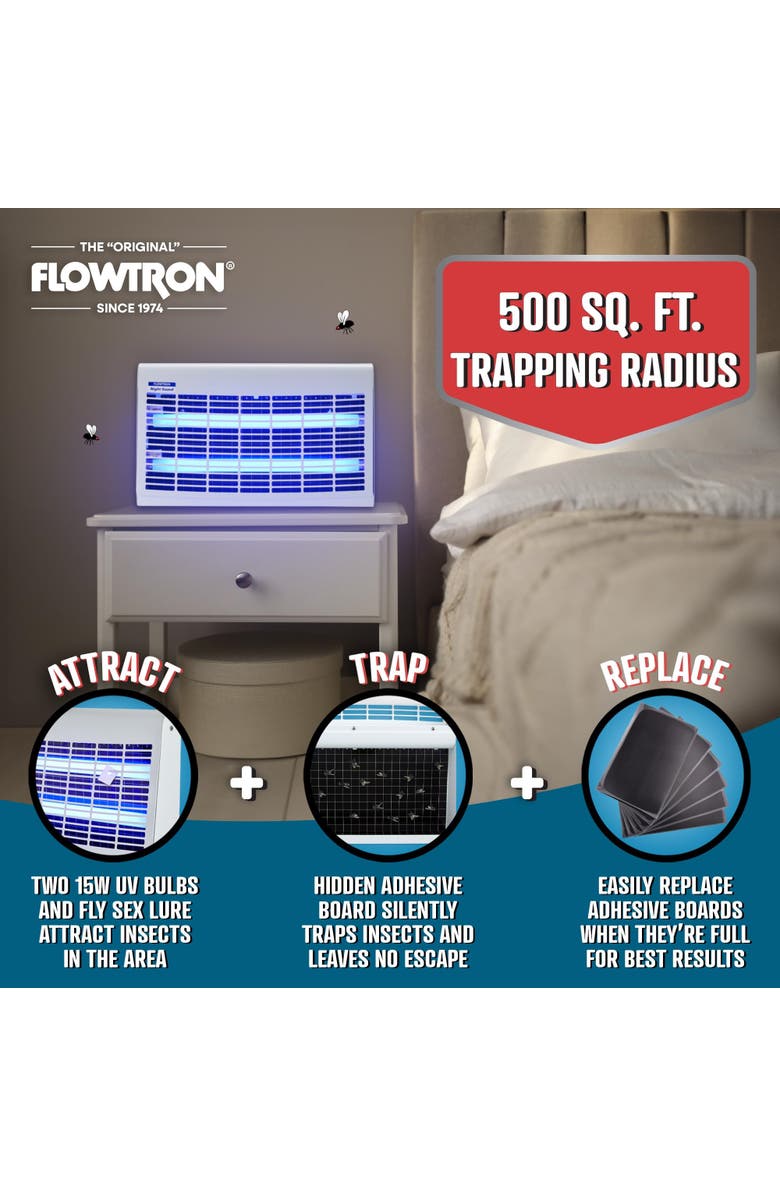 Flowtron Portable Indoor Fly Trap, 30W, Dual Lure Electric Insect Killer, 500 Sq Ft Coverage, Alternate, color, 