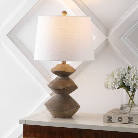 Laken Minimalist Coastal Resin/Iron 3-Stack Cairn LED Table Lamp