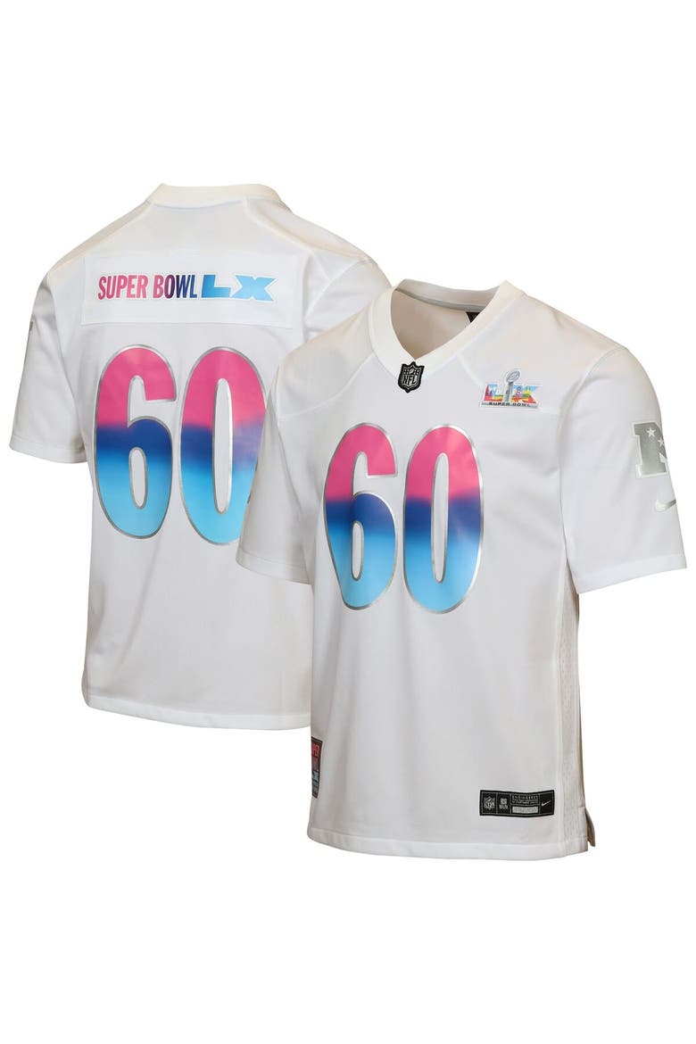 Youth Nike  White Super Bowl LX Game Jersey, Main, color, White