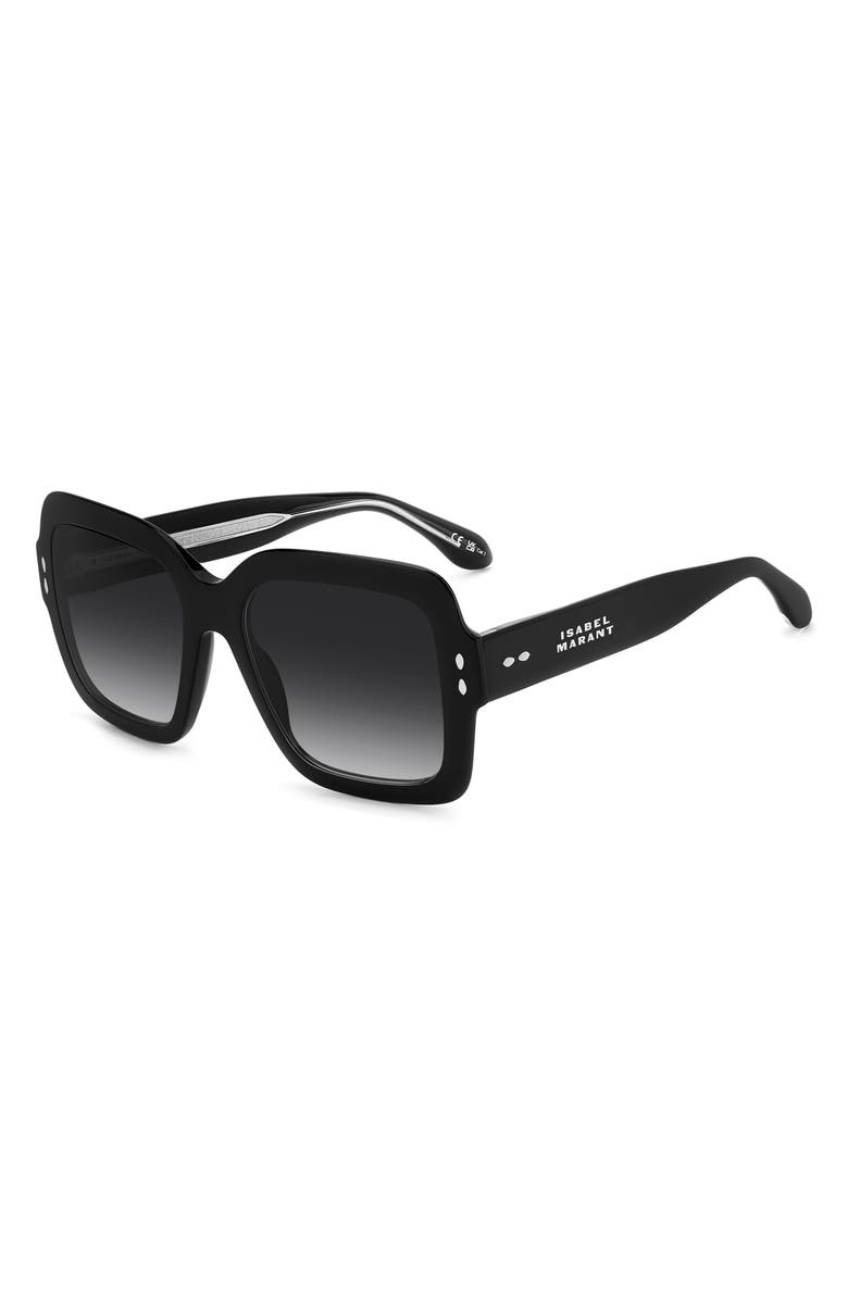 Isabel Marant 54mm Gradient Square Sunglasses, Alternate, color, Black/ Dark Grey Sf