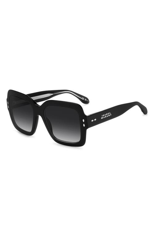 Isabel Marant Oversized Square Acetate Sunglasses In Black/dark Grey Sf