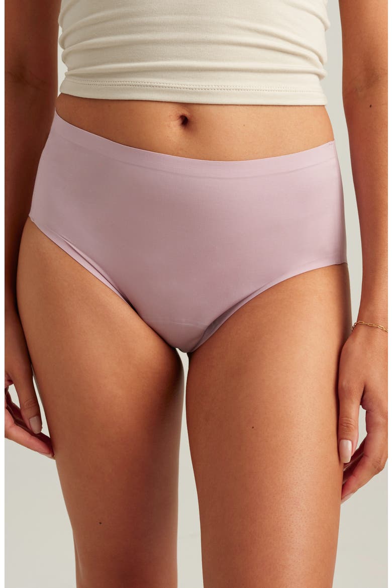 Period & Leakproof Regular Absorbency Seamless High Waist Briefs, Main, color, SUNSET MAUVE