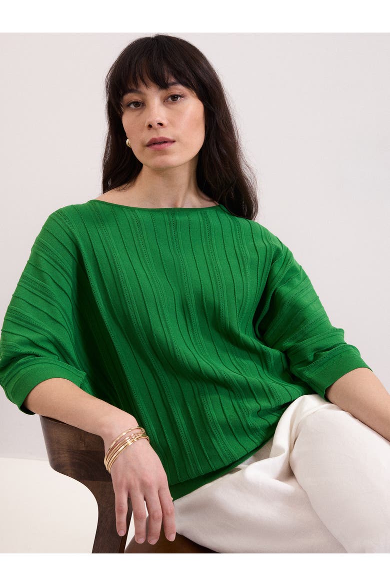 Cristine 3/4 Sleeve Rib Jumper, Alternate, color, Green