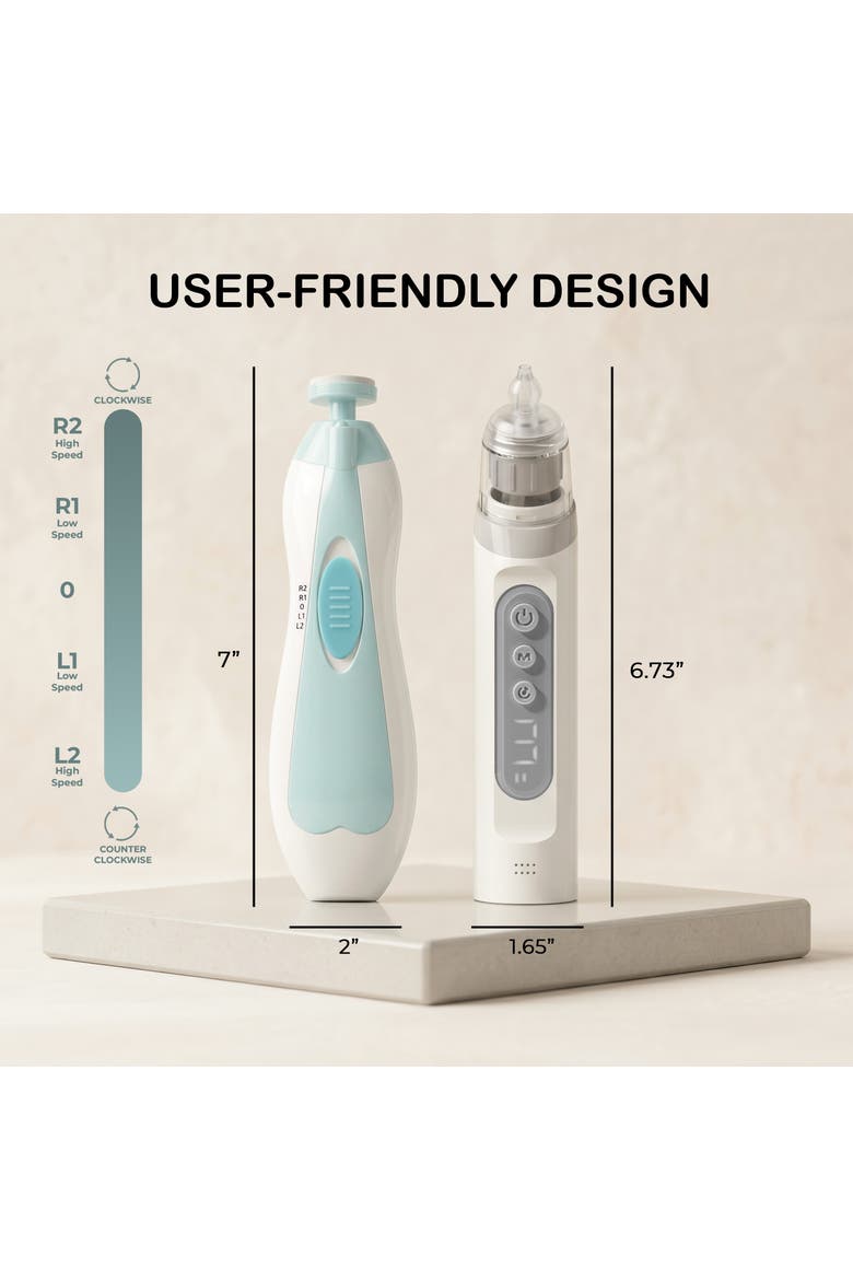Electric Baby Grooming Set - Gentle Nasal Aspirator and Nail Trimmer, Alternate, color, Multicolor
