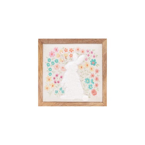 8"H x 1.25"L x 8"W Bunny & Blooms Shadow Box