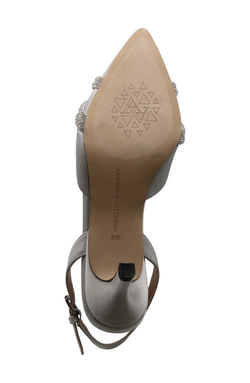 Adrienne Vittadini Sabriel Kitten Heel Slingback Pump In Silver Satin