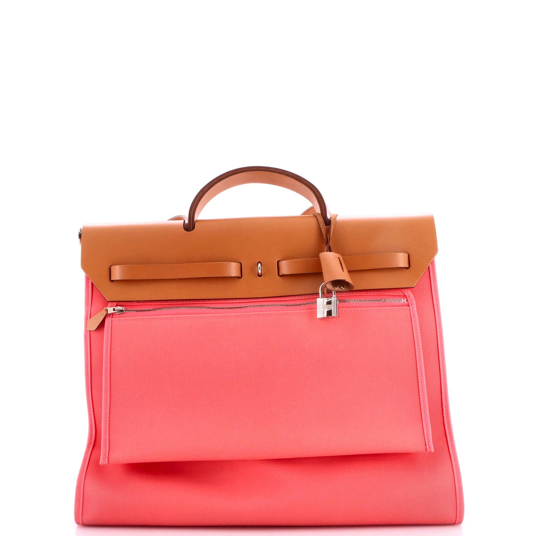 Herbag Zip Leather and Toile 39, Alternate, color, Pink