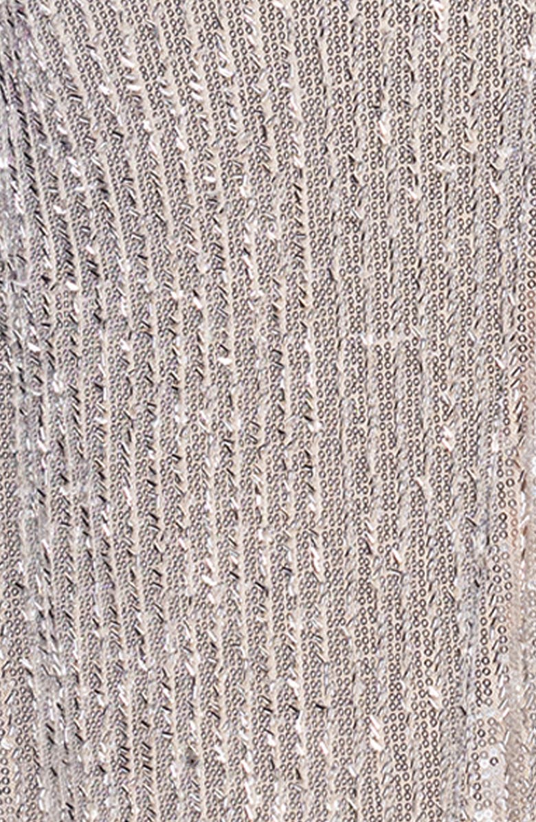 Betsy & Adam Beaded Sequin Strapless Gown, Alternate, color, Champagne