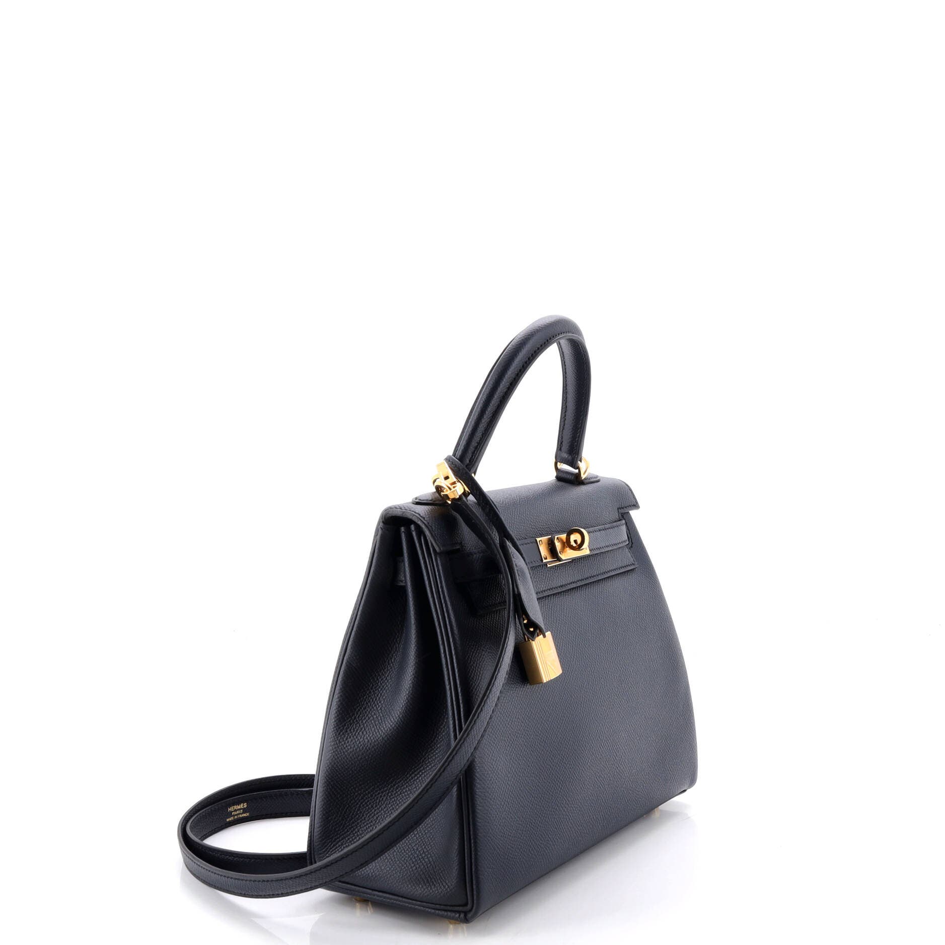 Pre-Owned Hermes Kelly Handbag Blue Epsom with Gold Hardware 25, Alternate, color, Indigo