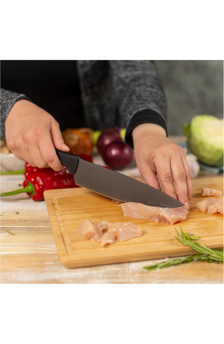 Kuhn Rikon ICED 3 Piece Knife Set, Paring, Chef, Bread, Ice Hardened German Stainless Blade, Alternate, color, Black