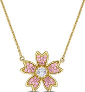 Julianna B. Lab Grown Diamond & Pink Sapphire Flower Necklace
