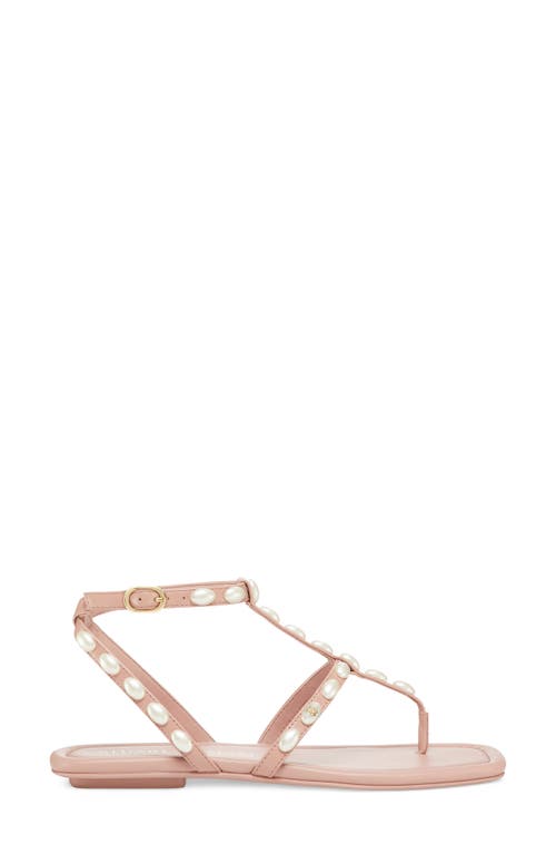Stuart Weitzman Sandalen Aus Leder Mit Kunstperlen In Clay