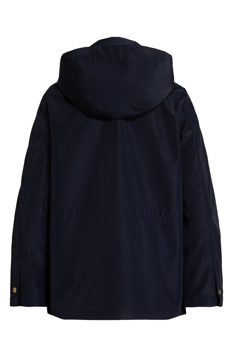 Lauren Ralph Lauren Hooded Bonded Raincoat, Alternate, color, Navy