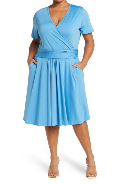 Mallory Short Sleeve Wrap Dress (Plus)