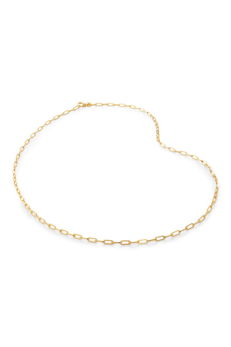 Mini Paper Clip Chain Necklace, Main, color, 18CT GOLD VERMEIL ON STERLING