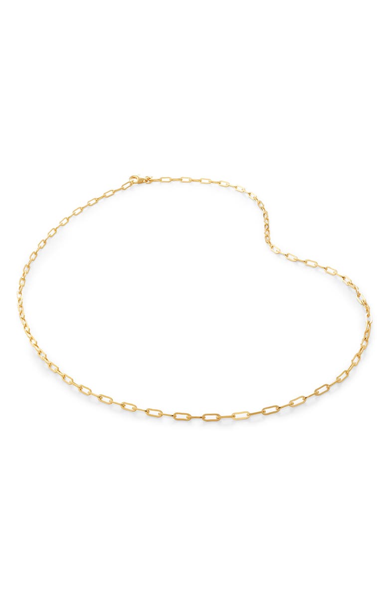 Monica Vinader Mini Paper Clip Chain Necklace, Main, color, 18Ct Gold Vermeil On Sterling