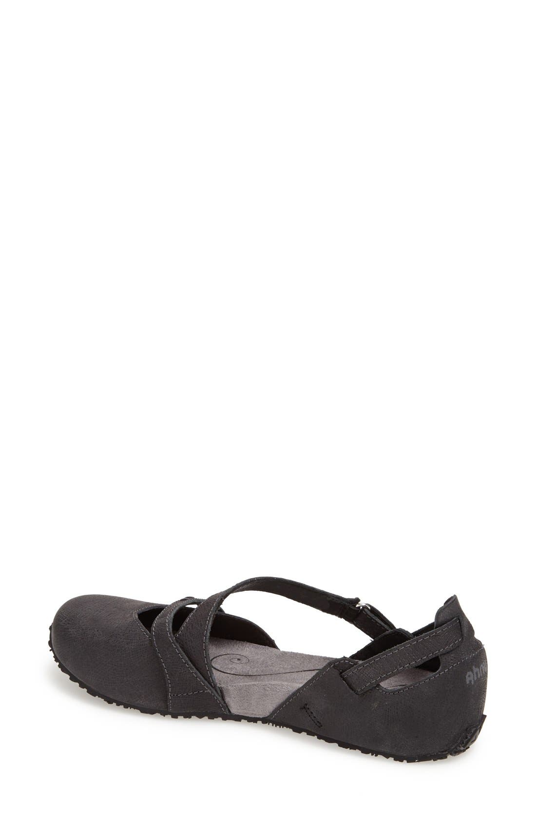 'Tullia' Embossed Nubuck Yoga Flat, Alternate, color, BLACK