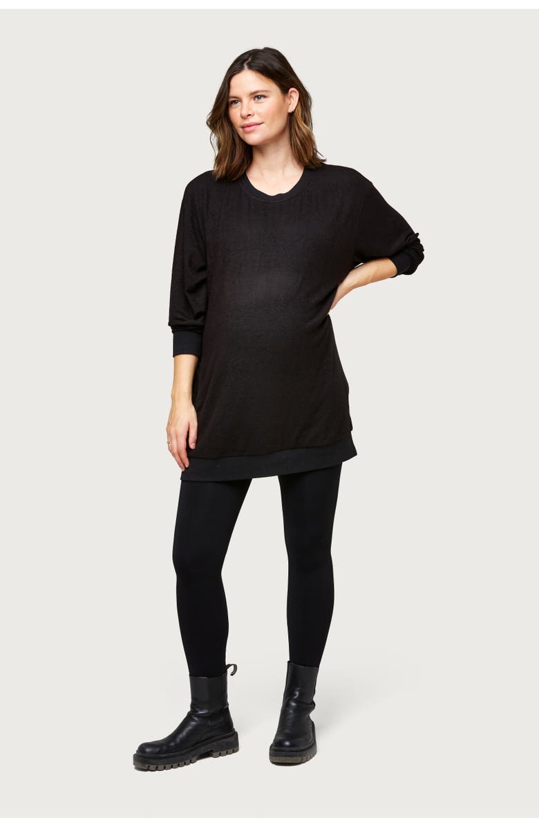 Nom Maternity Jo Maternity & Nursing Hooded Sweatshirt, Alternate, color, Black