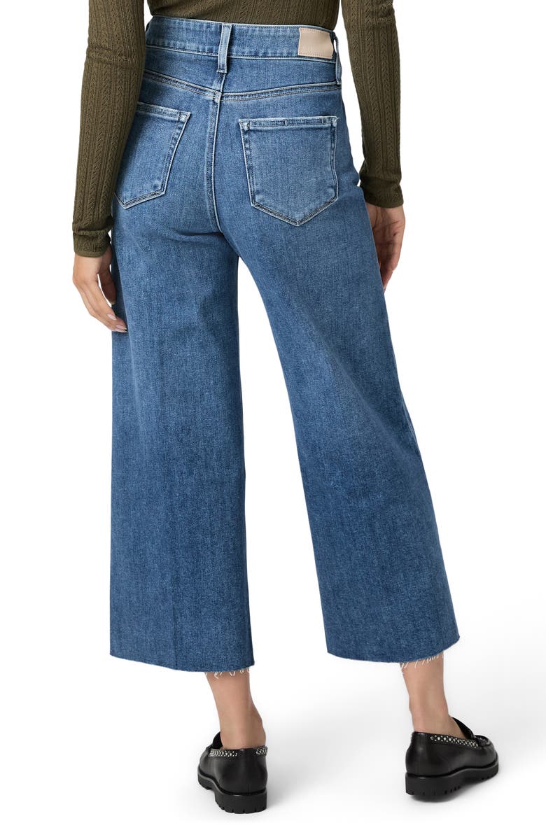 PAIGE Anessa Raw Hem High Waist Wide Leg Jeans, Alternate, color, Westminster Distressed